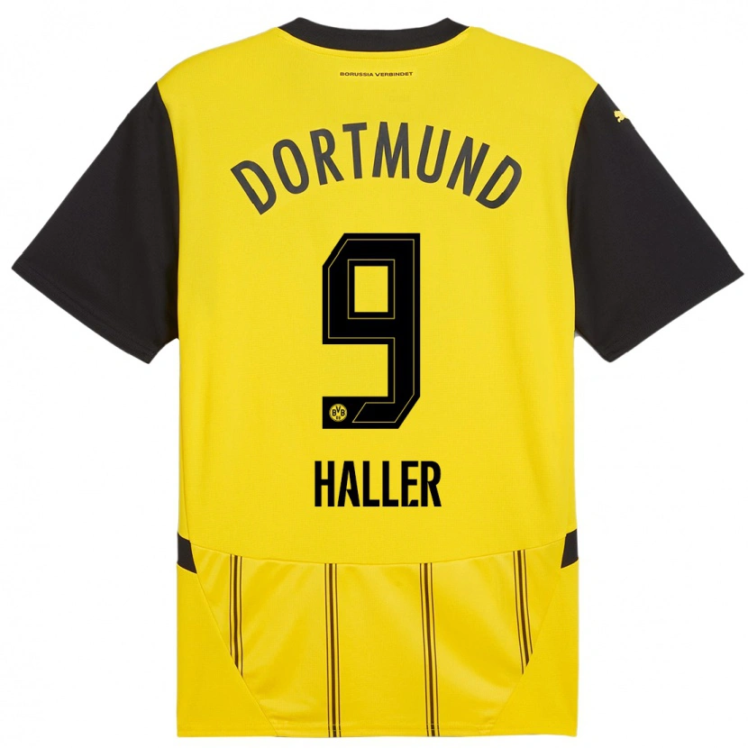 Danxen Män Sébastien Haller #9 Gul Svart Hemmatröja Matchtröjor 2024/25 Tröjor T-Tröja