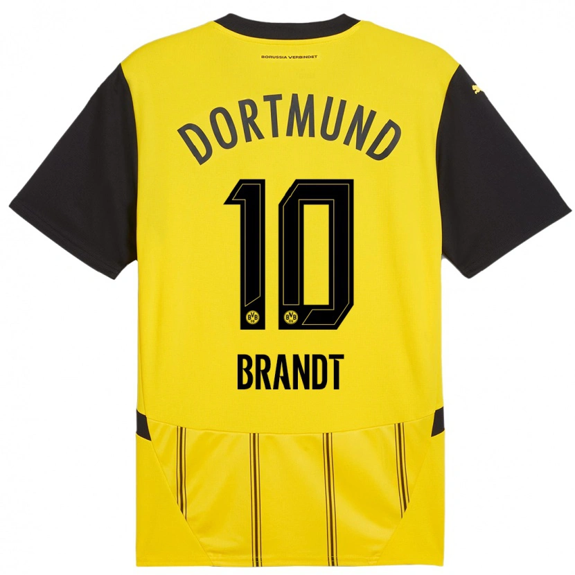 Danxen Män Julian Brandt #10 Gul Svart Hemmatröja Matchtröjor 2024/25 Tröjor T-Tröja