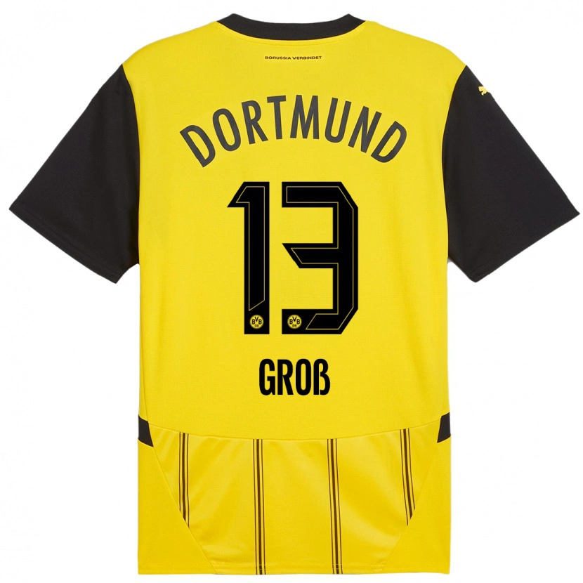 Danxen Män Pascal Groß #13 Gul Svart Hemmatröja Matchtröjor 2024/25 Tröjor T-Tröja