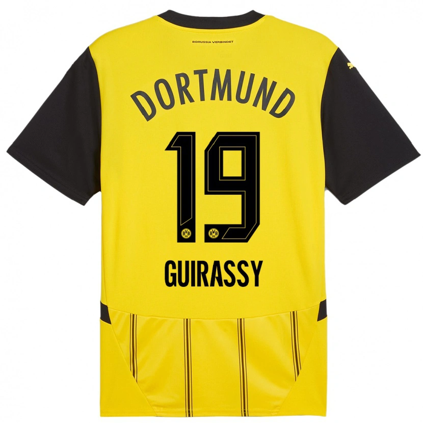 Danxen Män Serhou Guirassy #19 Gul Svart Hemmatröja Matchtröjor 2024/25 Tröjor T-Tröja