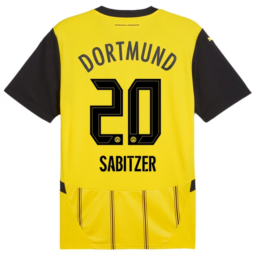 Danxen Män Marcel Sabitzer #20 Gul Svart Hemmatröja Matchtröjor 2024/25 Tröjor T-Tröja
