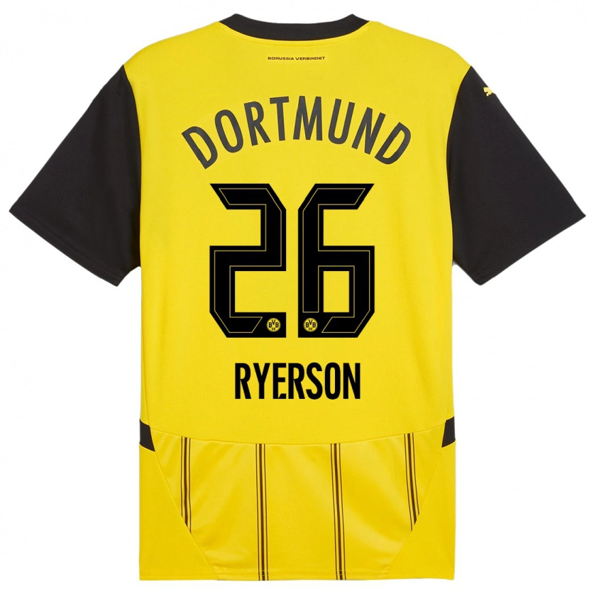 Danxen Män Julian Ryerson #26 Gul Svart Hemmatröja Matchtröjor 2024/25 Tröjor T-Tröja