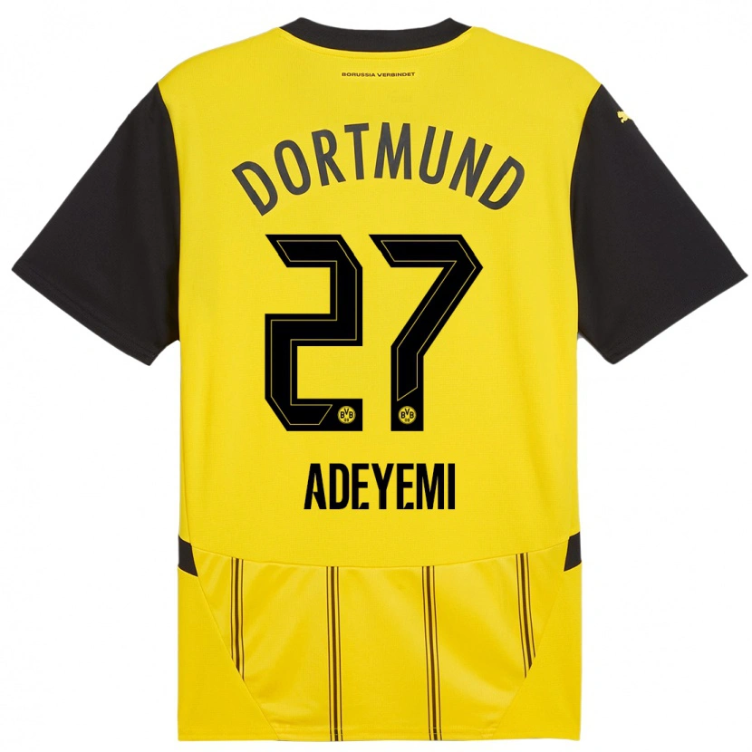 Danxen Män Karim Adeyemi #27 Gul Svart Hemmatröja Matchtröjor 2024/25 Tröjor T-Tröja