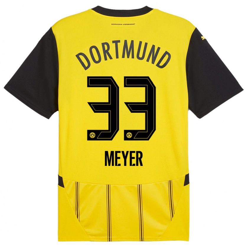 Danxen Män Alexander Meyer #33 Gul Svart Hemmatröja Matchtröjor 2024/25 Tröjor T-Tröja