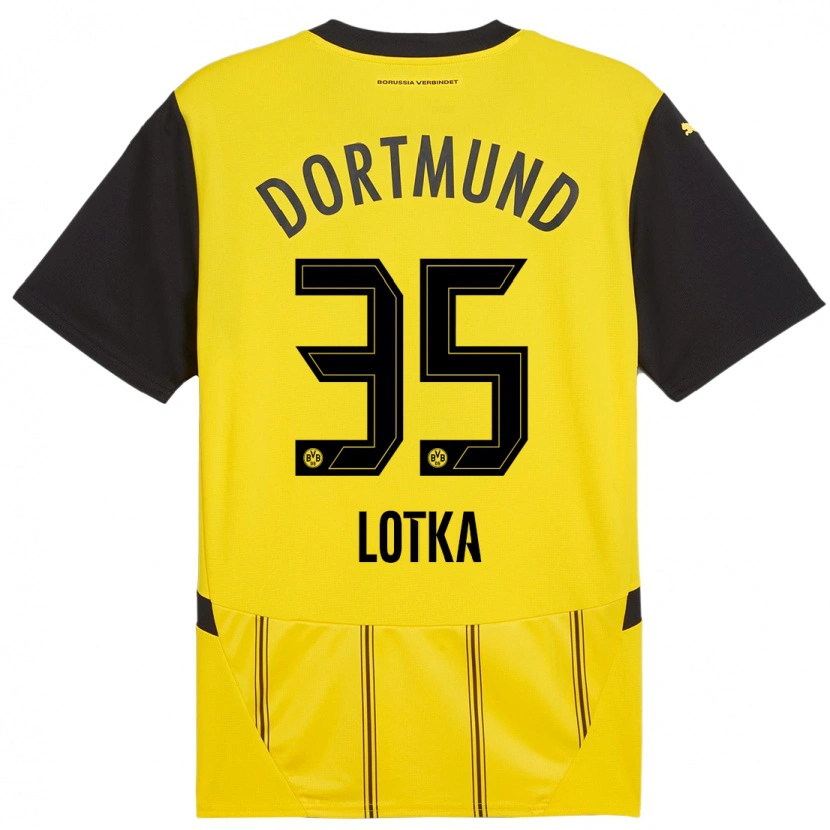 Danxen Män Marcel Lotka #35 Gul Svart Hemmatröja Matchtröjor 2024/25 Tröjor T-Tröja