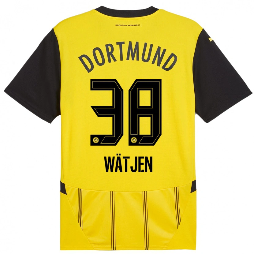 Danxen Män Kjell Wätjen #38 Gul Svart Hemmatröja Matchtröjor 2024/25 Tröjor T-Tröja