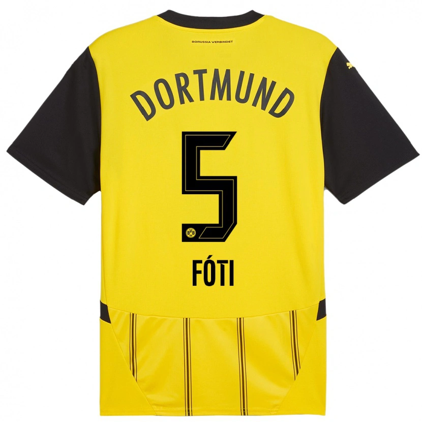 Danxen Män António Fóti #5 Gul Svart Hemmatröja Matchtröjor 2024/25 Tröjor T-Tröja