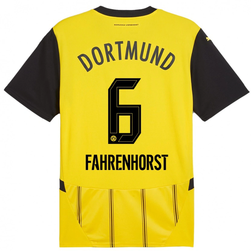 Danxen Män Luke Fahrenhorst #6 Gul Svart Hemmatröja Matchtröjor 2024/25 Tröjor T-Tröja