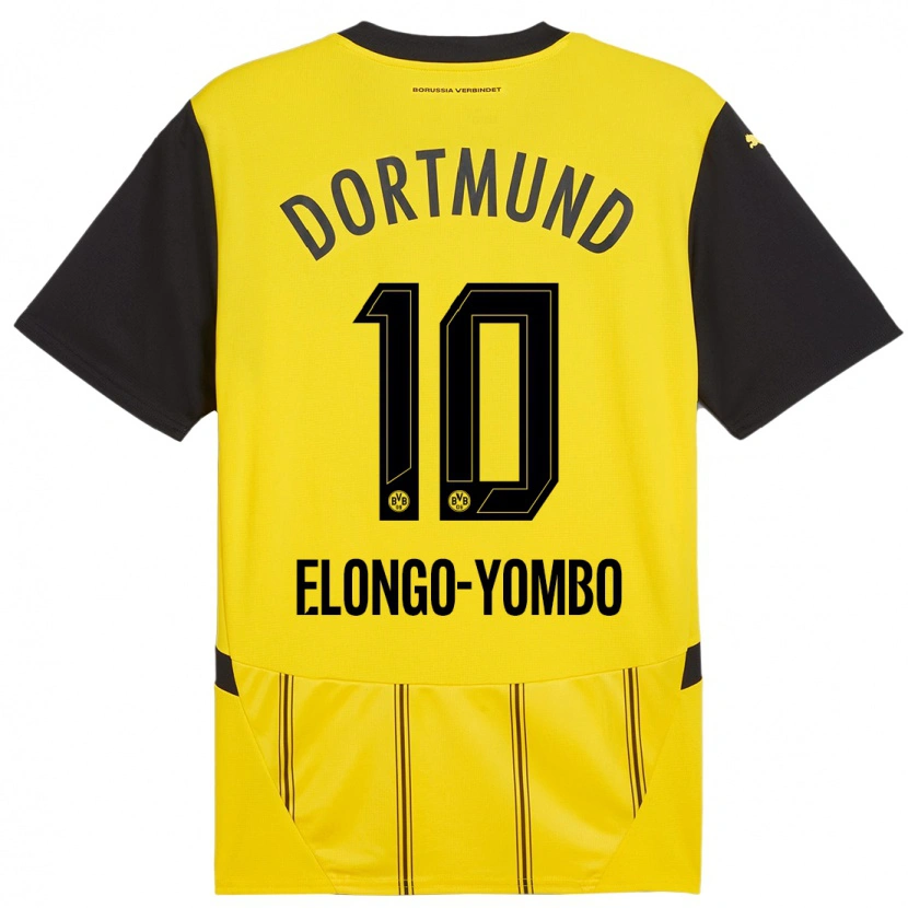 Danxen Män Rodney Elongo-Yombo #10 Gul Svart Hemmatröja Matchtröjor 2024/25 Tröjor T-Tröja