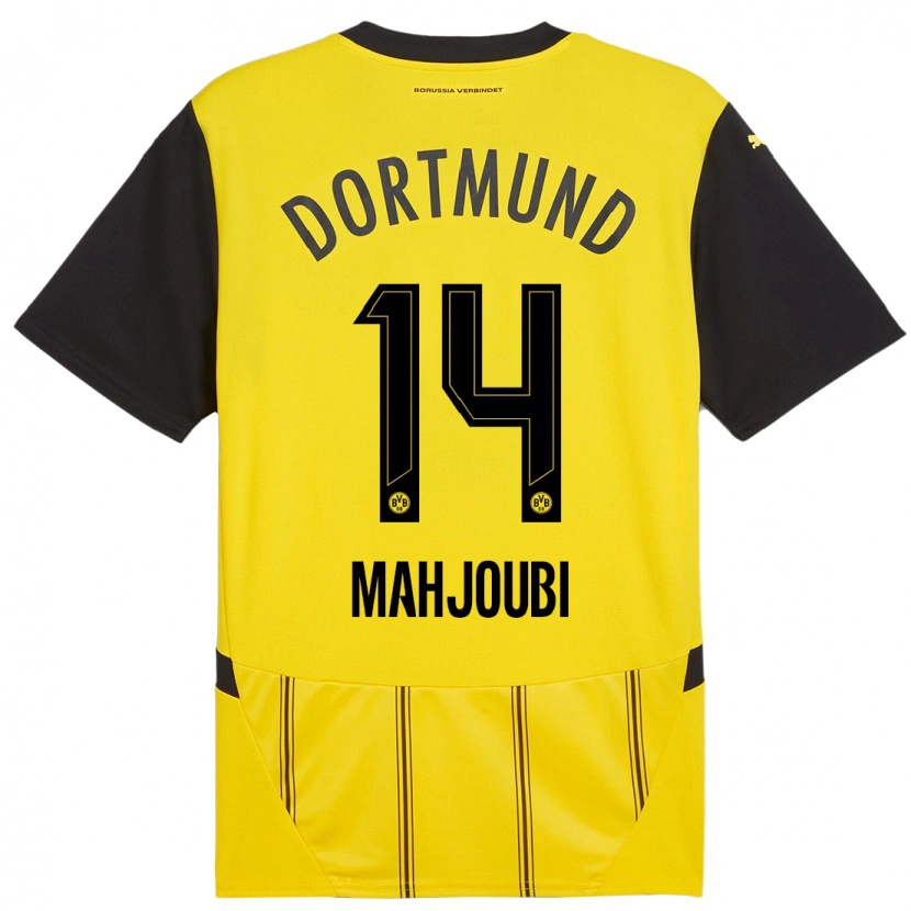Danxen Män Anas Mahjoubi #14 Gul Svart Hemmatröja Matchtröjor 2024/25 Tröjor T-Tröja