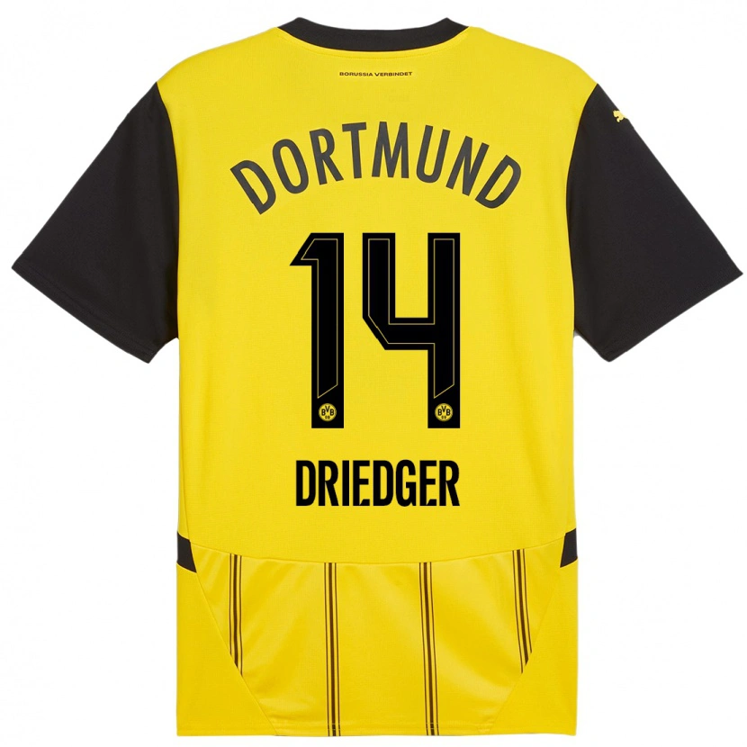 Danxen Män Julian Driedger #14 Gul Svart Hemmatröja Matchtröjor 2024/25 Tröjor T-Tröja