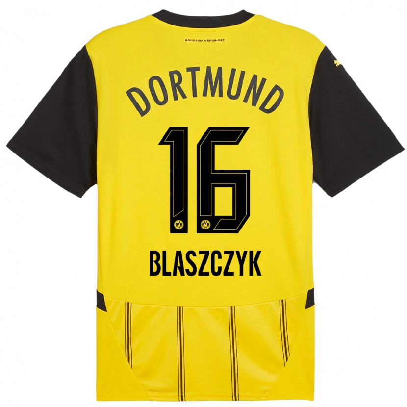 Danxen Män Oliwer Blaszczyk #16 Gul Svart Hemmatröja Matchtröjor 2024/25 Tröjor T-Tröja