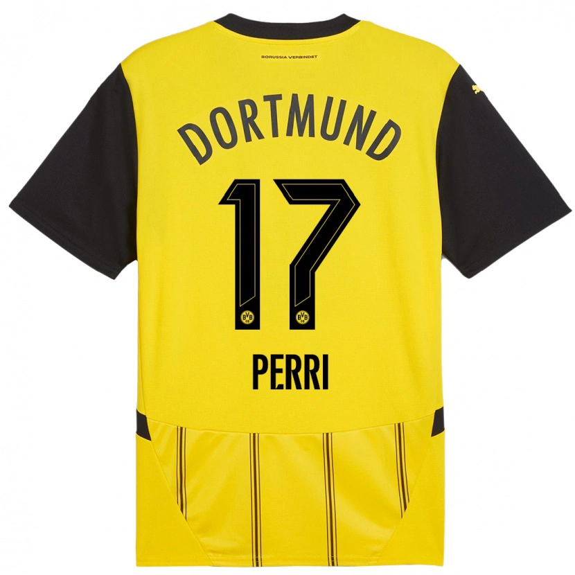 Danxen Män Luca Perri #17 Gul Svart Hemmatröja Matchtröjor 2024/25 Tröjor T-Tröja