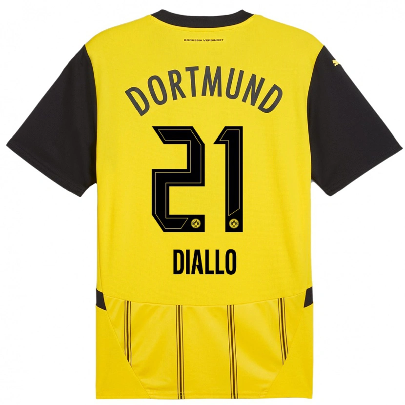 Danxen Män Ousmane Diallo #21 Gul Svart Hemmatröja Matchtröjor 2024/25 Tröjor T-Tröja