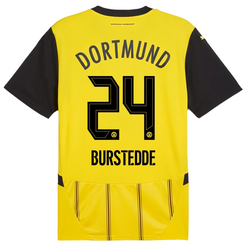 Danxen Män Joshua Burstedde #24 Gul Svart Hemmatröja Matchtröjor 2024/25 Tröjor T-Tröja