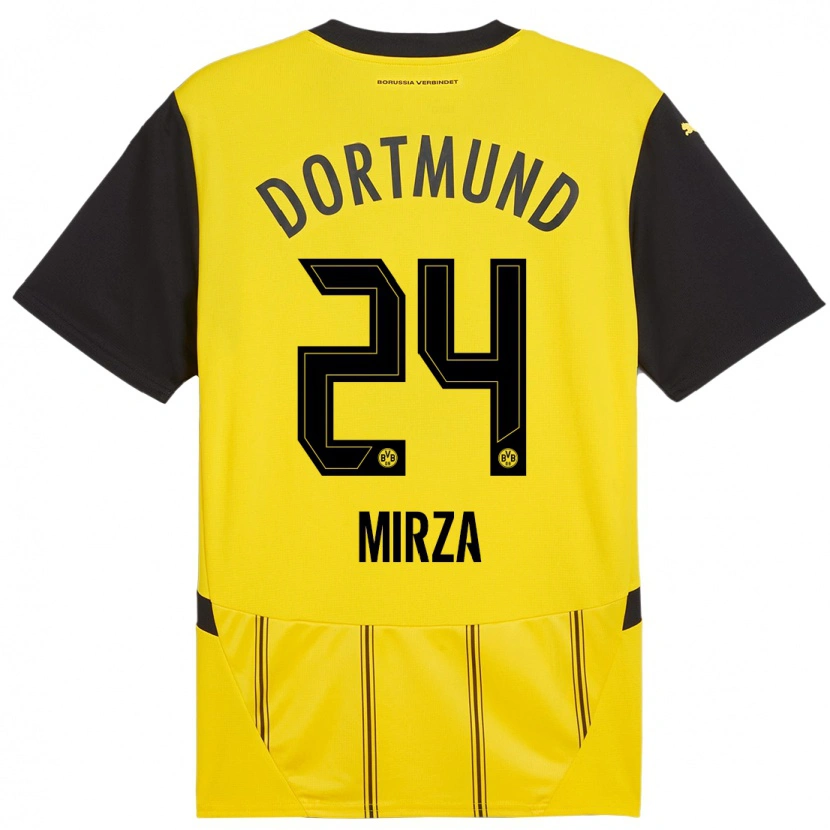 Danxen Män Marwan-Omir Mirza #24 Gul Svart Hemmatröja Matchtröjor 2024/25 Tröjor T-Tröja