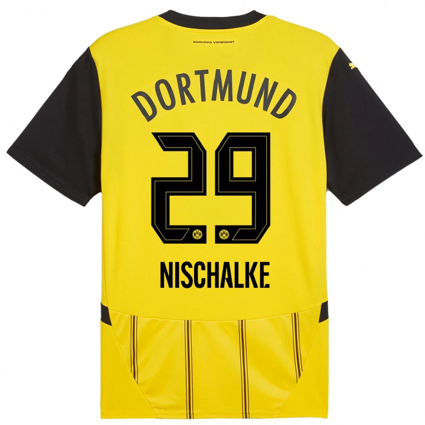 Danxen Män Jermain Nischalke #29 Gul Svart Hemmatröja Matchtröjor 2024/25 Tröjor T-Tröja