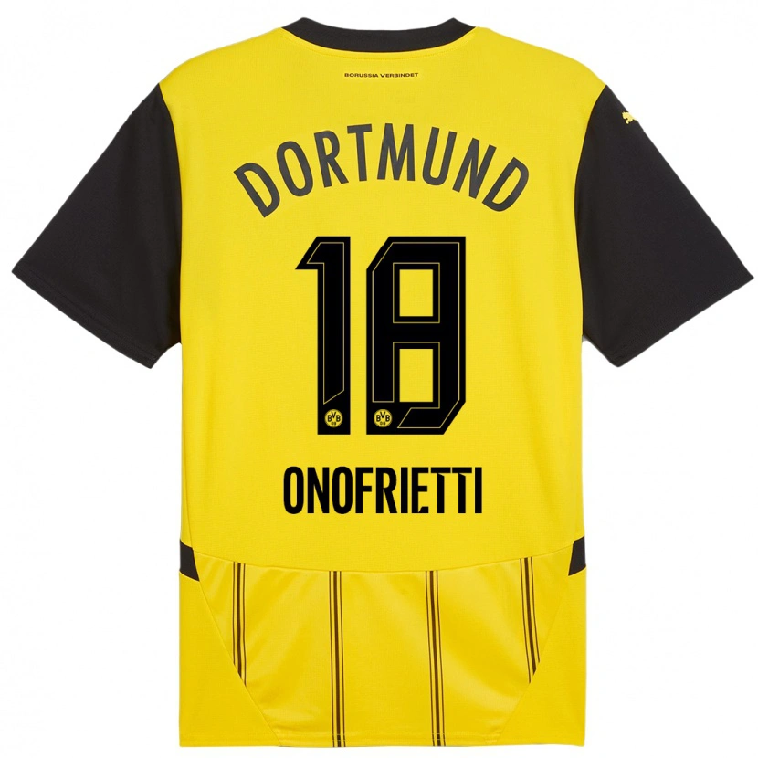 Danxen Män Vincenzo Onofrietti #18 Gul Svart Hemmatröja Matchtröjor 2024/25 Tröjor T-Tröja