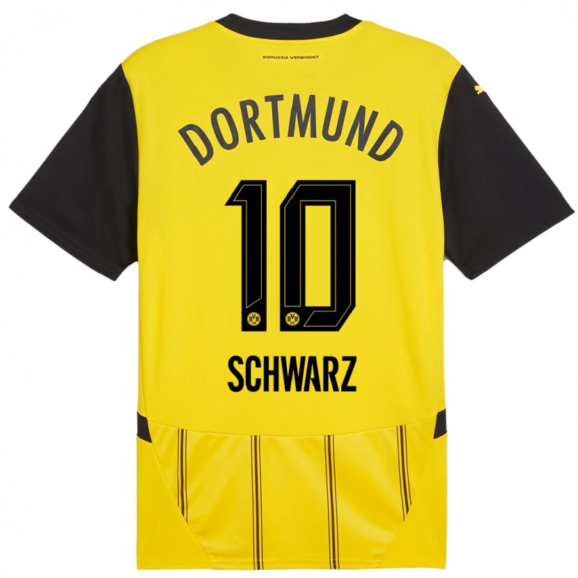 Danxen Män Oskar Schwarz #10 Gul Svart Hemmatröja Matchtröjor 2024/25 Tröjor T-Tröja