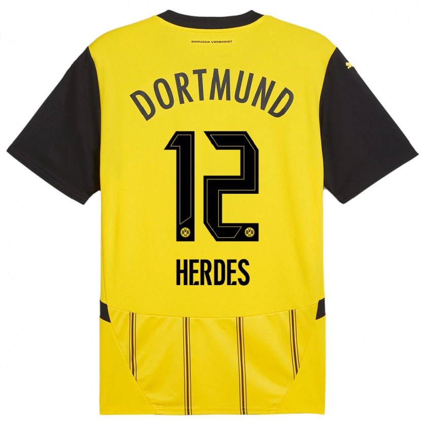 Danxen Män Leon Herdes #12 Gul Svart Hemmatröja Matchtröjor 2024/25 Tröjor T-Tröja