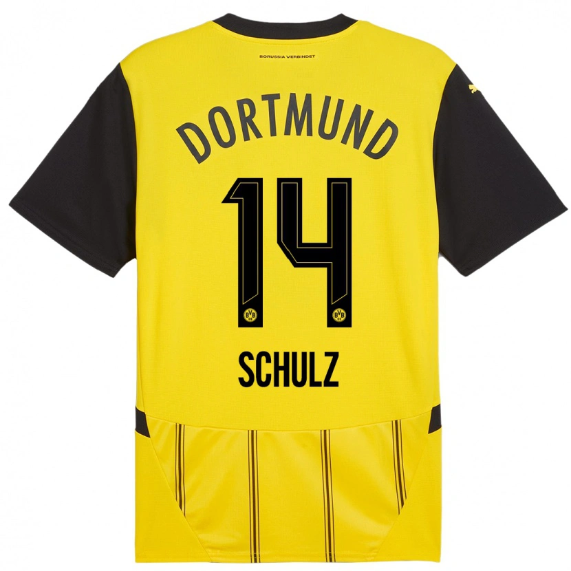 Danxen Män Nico Schulz #14 Gul Svart Hemmatröja Matchtröjor 2024/25 Tröjor T-Tröja