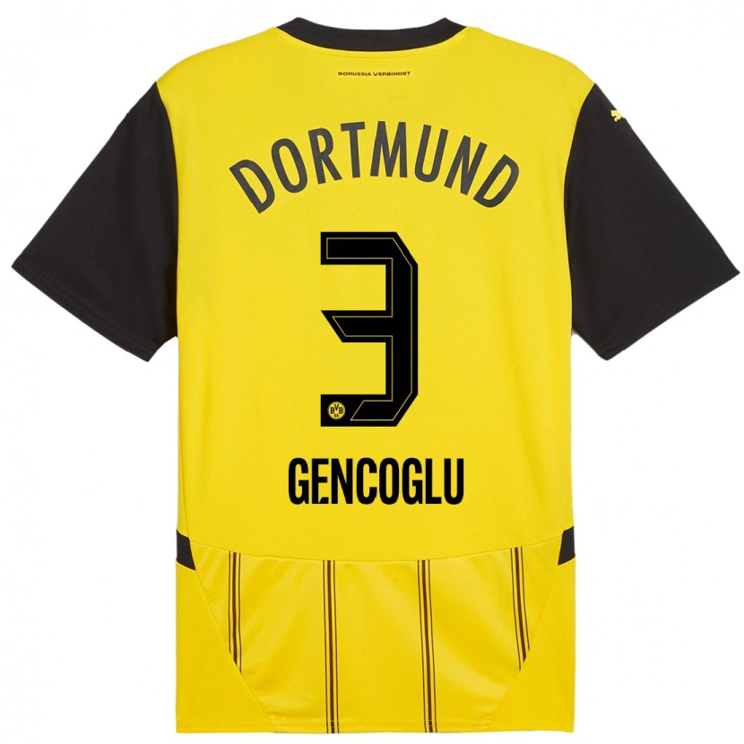 Danxen Män Tekin Gencoglu #3 Gul Svart Hemmatröja Matchtröjor 2024/25 Tröjor T-Tröja