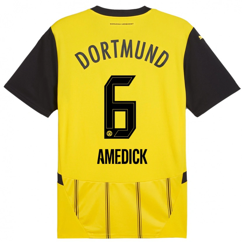 Danxen Män Maik Amedick #6 Gul Svart Hemmatröja Matchtröjor 2024/25 Tröjor T-Tröja