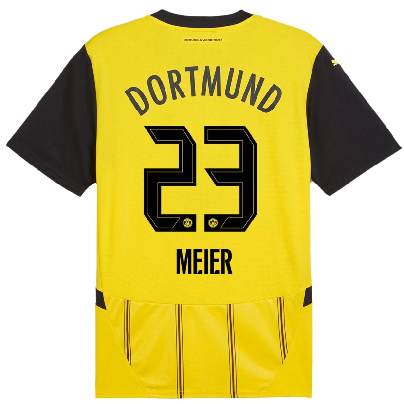 Danxen Män Maximilian Meier #23 Gul Svart Hemmatröja Matchtröjor 2024/25 Tröjor T-Tröja
