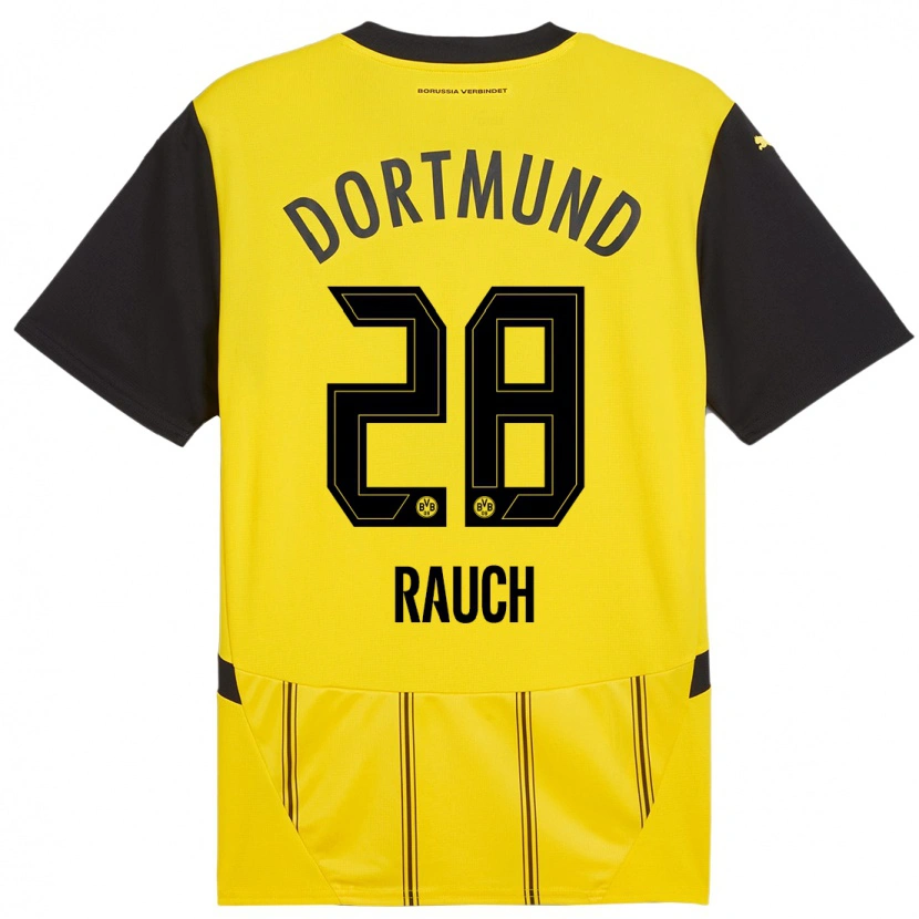 Danxen Män Julius Fynn Rauch #28 Gul Svart Hemmatröja Matchtröjor 2024/25 Tröjor T-Tröja