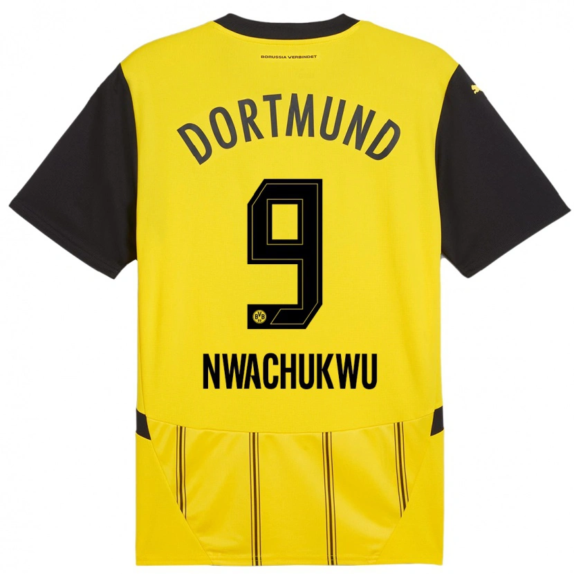 Danxen Män Isaak Nwachukwu #9 Gul Svart Hemmatröja Matchtröjor 2024/25 Tröjor T-Tröja
