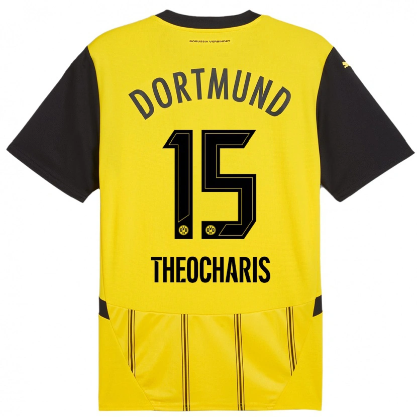Danxen Män Elefterios Theocharis #15 Gul Svart Hemmatröja Matchtröjor 2024/25 Tröjor T-Tröja