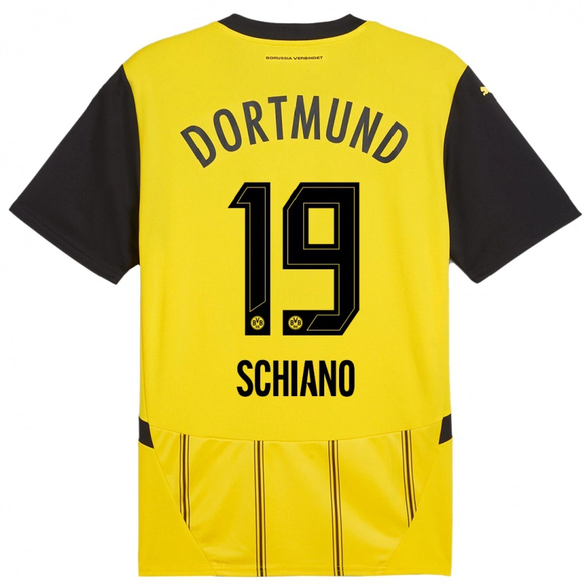 Danxen Män Emilio Schiano #19 Gul Svart Hemmatröja Matchtröjor 2024/25 Tröjor T-Tröja