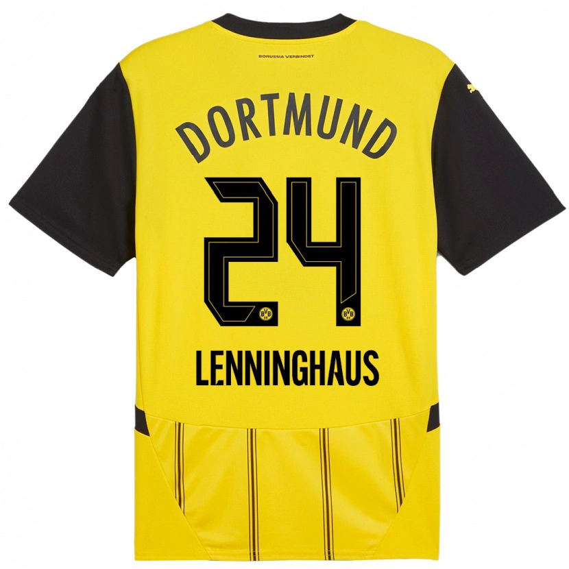 Danxen Män Mika Lenninghaus #24 Gul Svart Hemmatröja Matchtröjor 2024/25 Tröjor T-Tröja