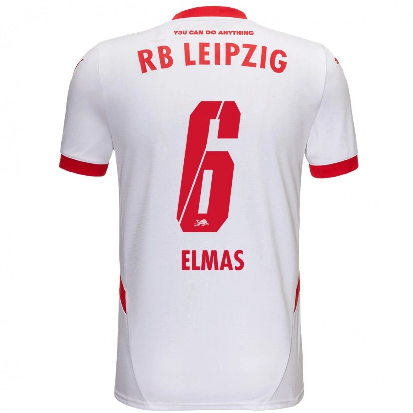 Danxen Män Eljif Elmas #6 Vit Röd Hemmatröja Matchtröjor 2024/25 Tröjor T-Tröja