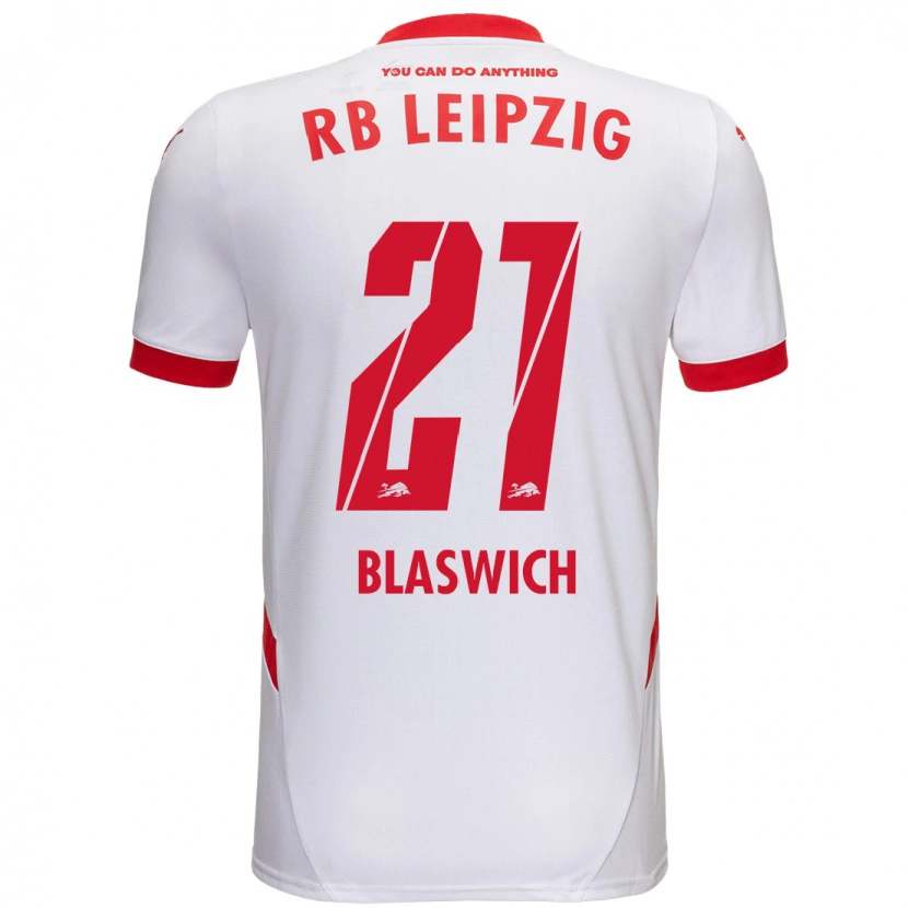Danxen Män Janis Blaswich #21 Vit Röd Hemmatröja Matchtröjor 2024/25 Tröjor T-Tröja