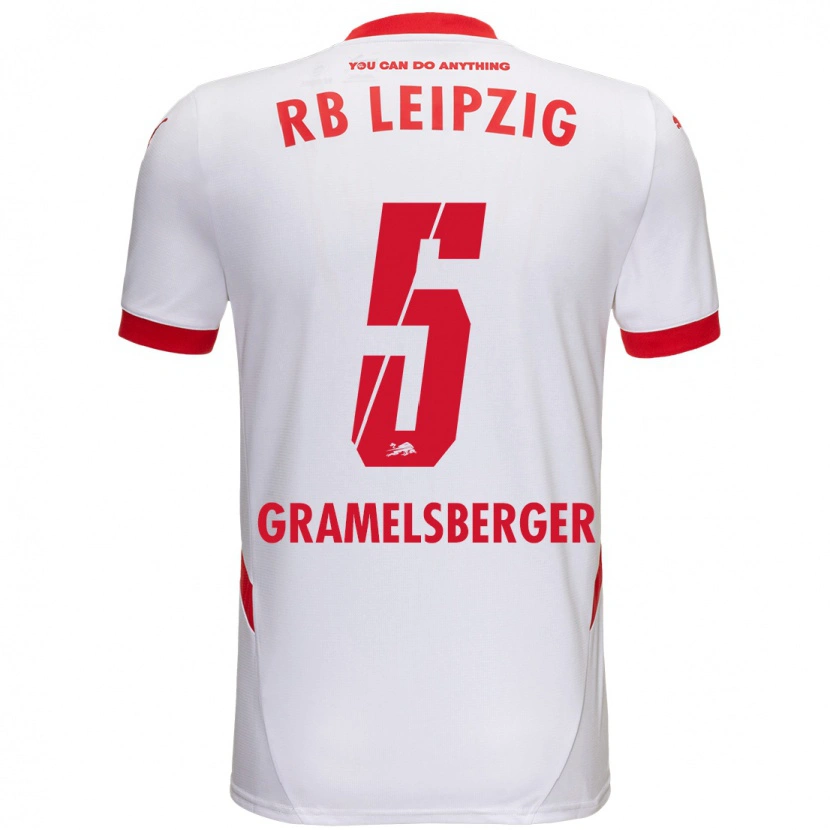 Danxen Män Lennert Gramelsberger #5 Vit Röd Hemmatröja Matchtröjor 2024/25 Tröjor T-Tröja