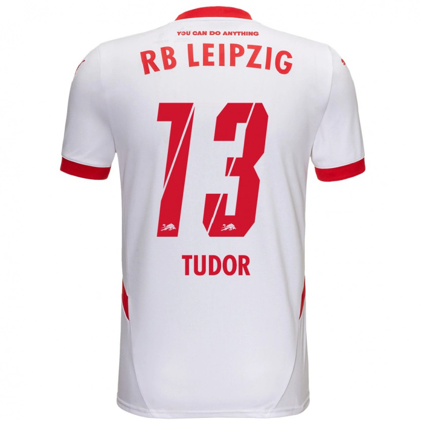 Danxen Män Aaron Tudor #13 Vit Röd Hemmatröja Matchtröjor 2024/25 Tröjor T-Tröja