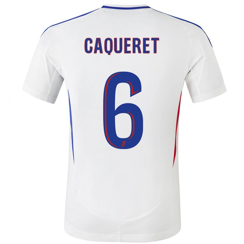 Danxen Män Maxence Caqueret #6 Vit Blå Hemmatröja Matchtröjor 2024/25 Tröjor T-Tröja