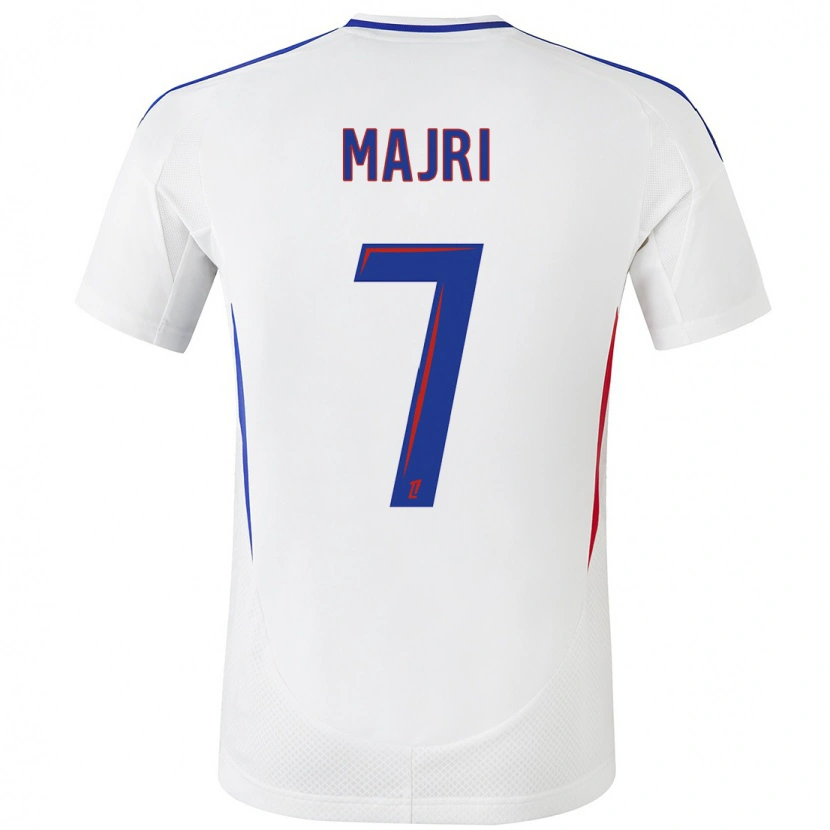 Danxen Män Amel Majri #7 Vit Blå Hemmatröja Matchtröjor 2024/25 Tröjor T-Tröja