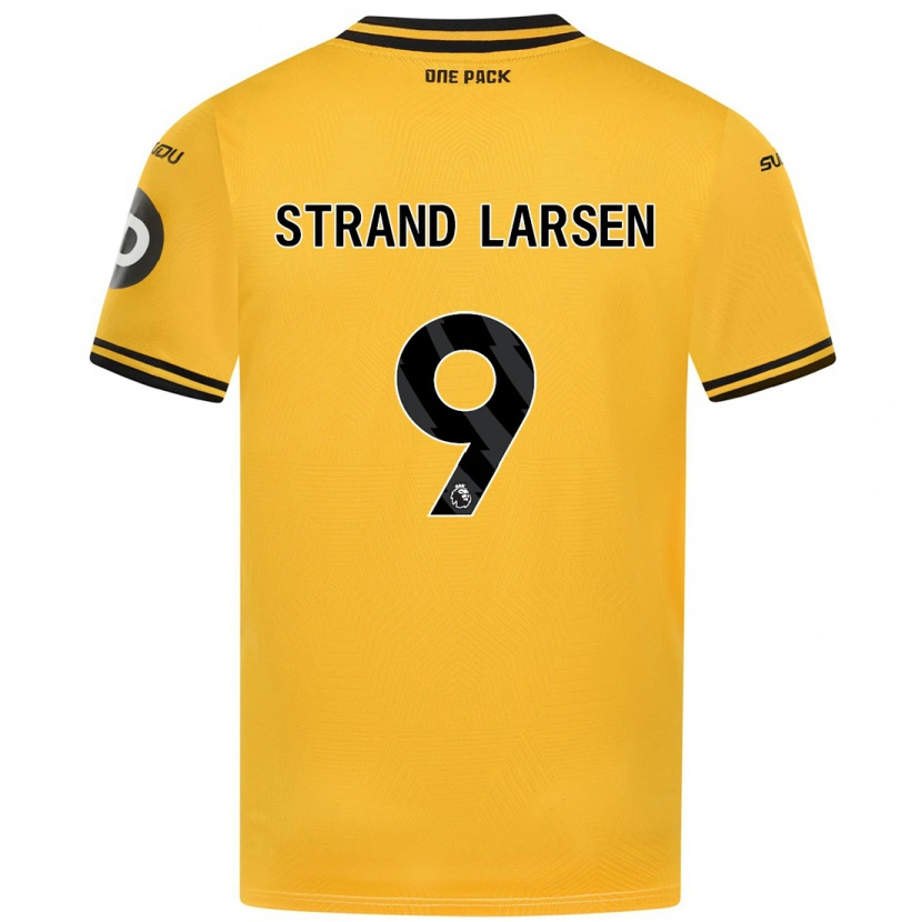 Danxen Män Jørgen Strand Larsen #9 Gul Hemmatröja Matchtröjor 2024/25 Tröjor T-Tröja