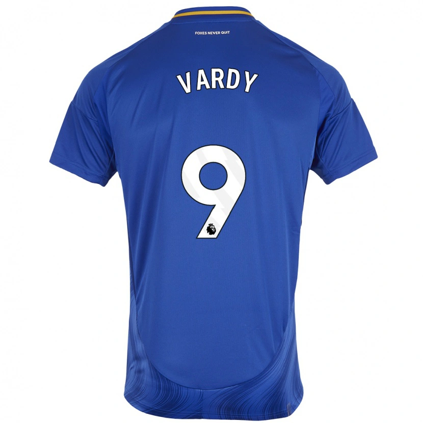 Danxen Män Jamie Vardy #9 Blå Vit Hemmatröja Matchtröjor 2024/25 Tröjor T-Tröja