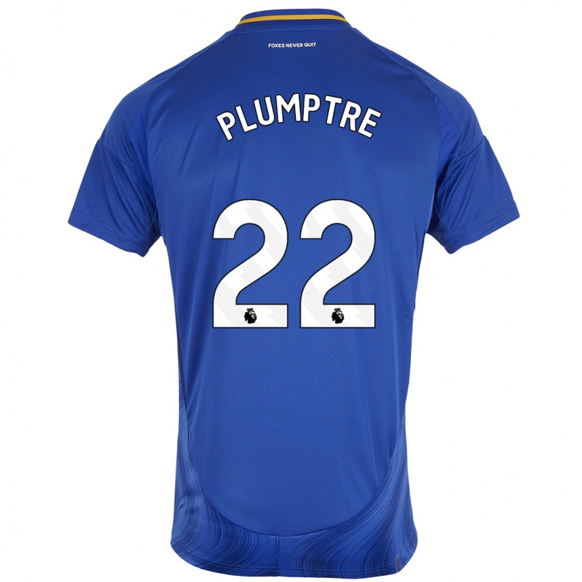 Danxen Män Ashleigh Plumptre #22 Blå Vit Hemmatröja Matchtröjor 2024/25 Tröjor T-Tröja