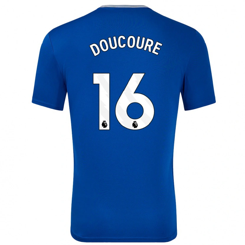 Danxen Män Abdoulaye Doucouré #16 Blå Med Hemmatröja Matchtröjor 2024/25 Tröjor T-Tröja