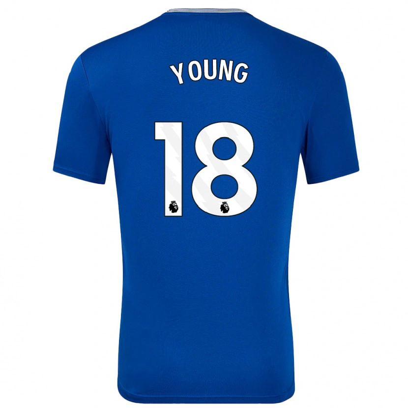 Danxen Män Ashley Young #18 Blå Med Hemmatröja Matchtröjor 2024/25 Tröjor T-Tröja