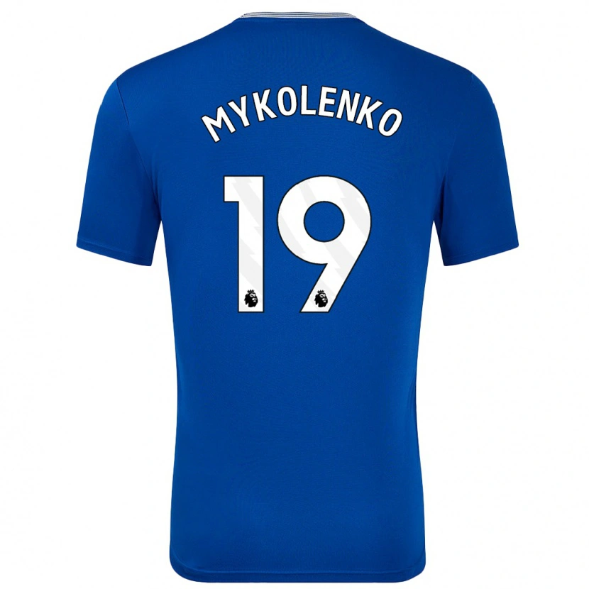 Danxen Män Vitaliy Mykolenko #19 Blå Med Hemmatröja Matchtröjor 2024/25 Tröjor T-Tröja