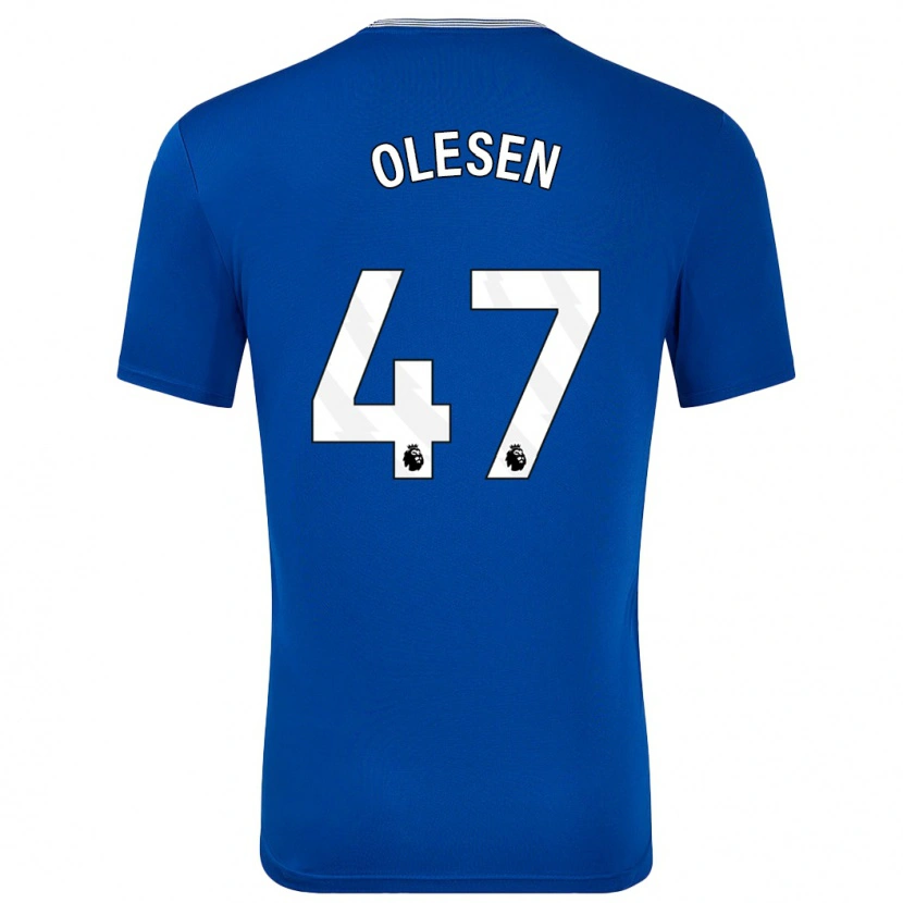 Danxen Män Karoline Olesen #47 Blå Med Hemmatröja Matchtröjor 2024/25 Tröjor T-Tröja