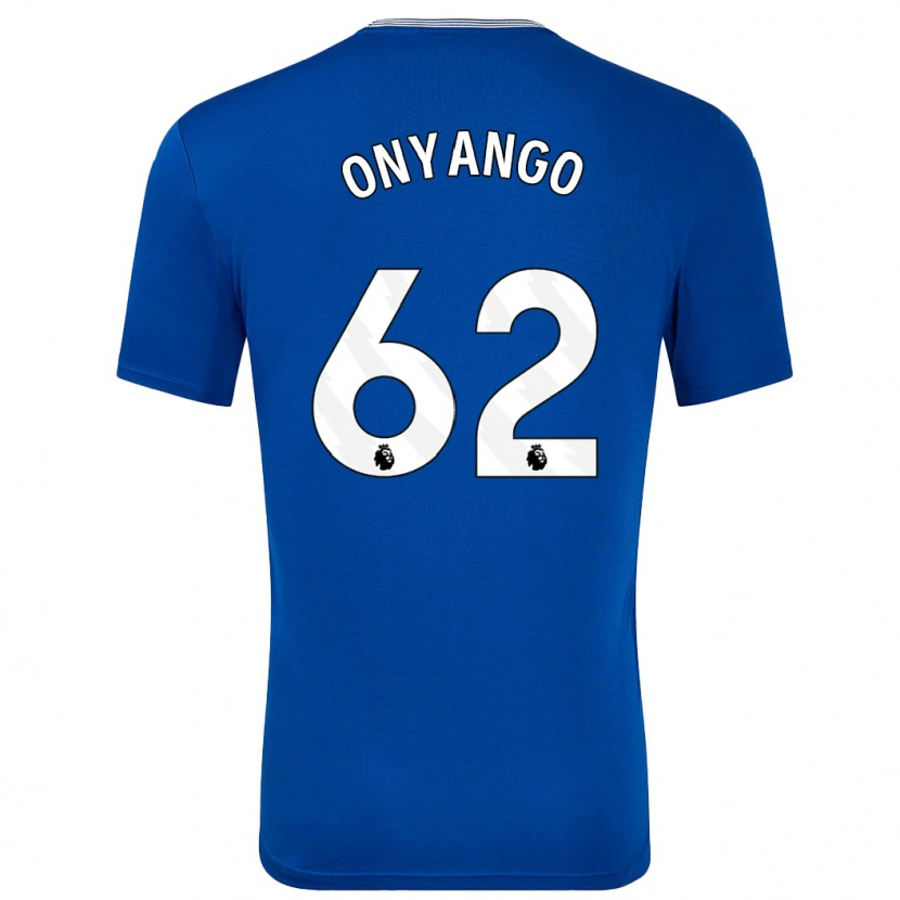 Danxen Män Tyler Onyango #62 Blå Med Hemmatröja Matchtröjor 2024/25 Tröjor T-Tröja