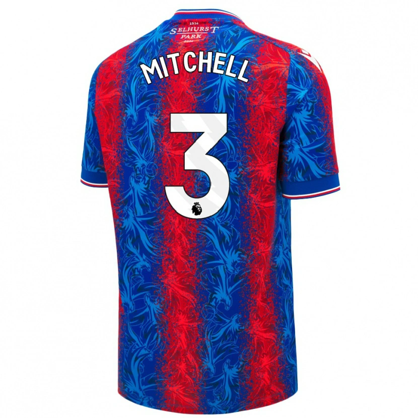 Danxen Män Tyrick Mitchell #3 Röda Blå Ränder Hemmatröja Matchtröjor 2024/25 Tröjor T-Tröja
