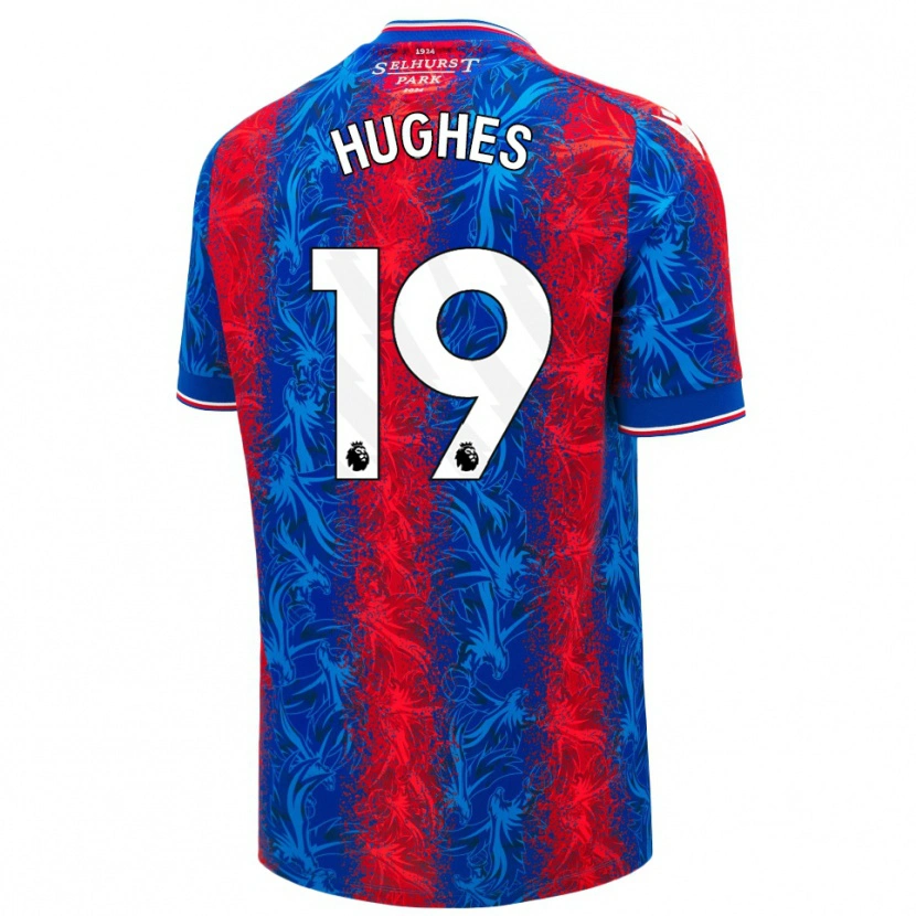 Danxen Män Will Hughes #19 Röda Blå Ränder Hemmatröja Matchtröjor 2024/25 Tröjor T-Tröja