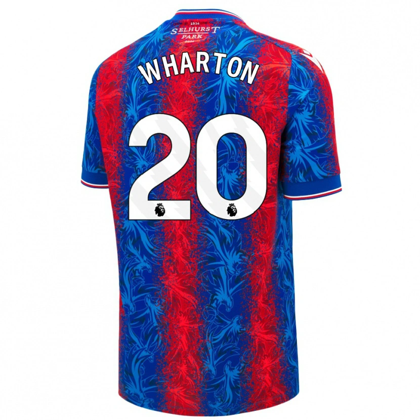 Danxen Män Adam Wharton #20 Röda Blå Ränder Hemmatröja Matchtröjor 2024/25 Tröjor T-Tröja